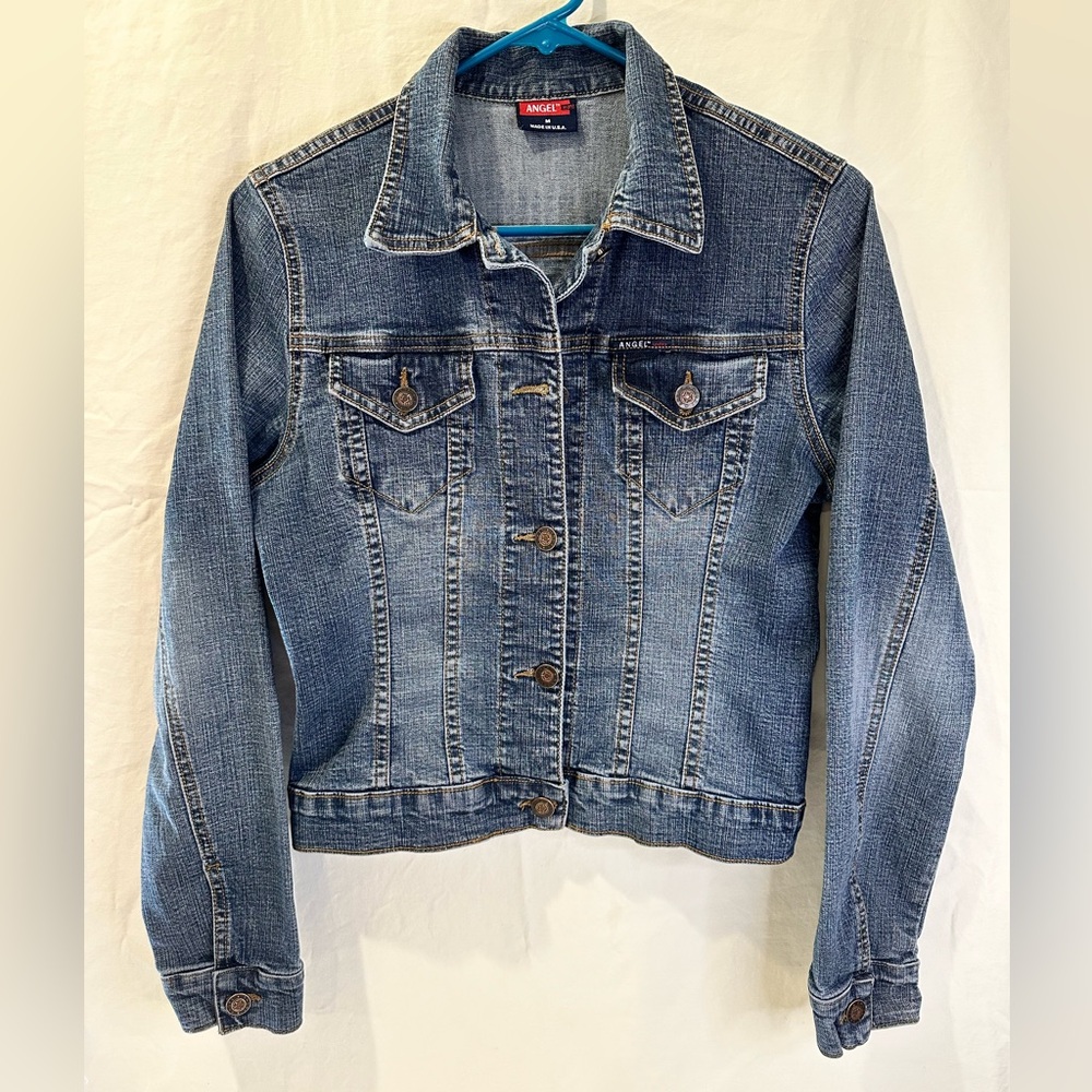 Angel Jeans Denim Jacket size M. Made in the USA. Very Good Shape.